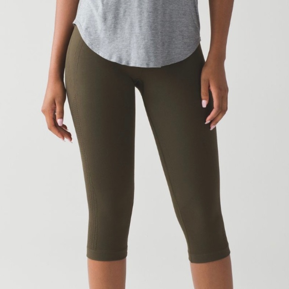 Lululemon Military Green Flow and Go Leggings